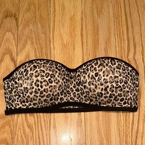 NWT Victoria’s Secret | Leopard Lace | Bandeau Bra | XS | Memory Foam push up.